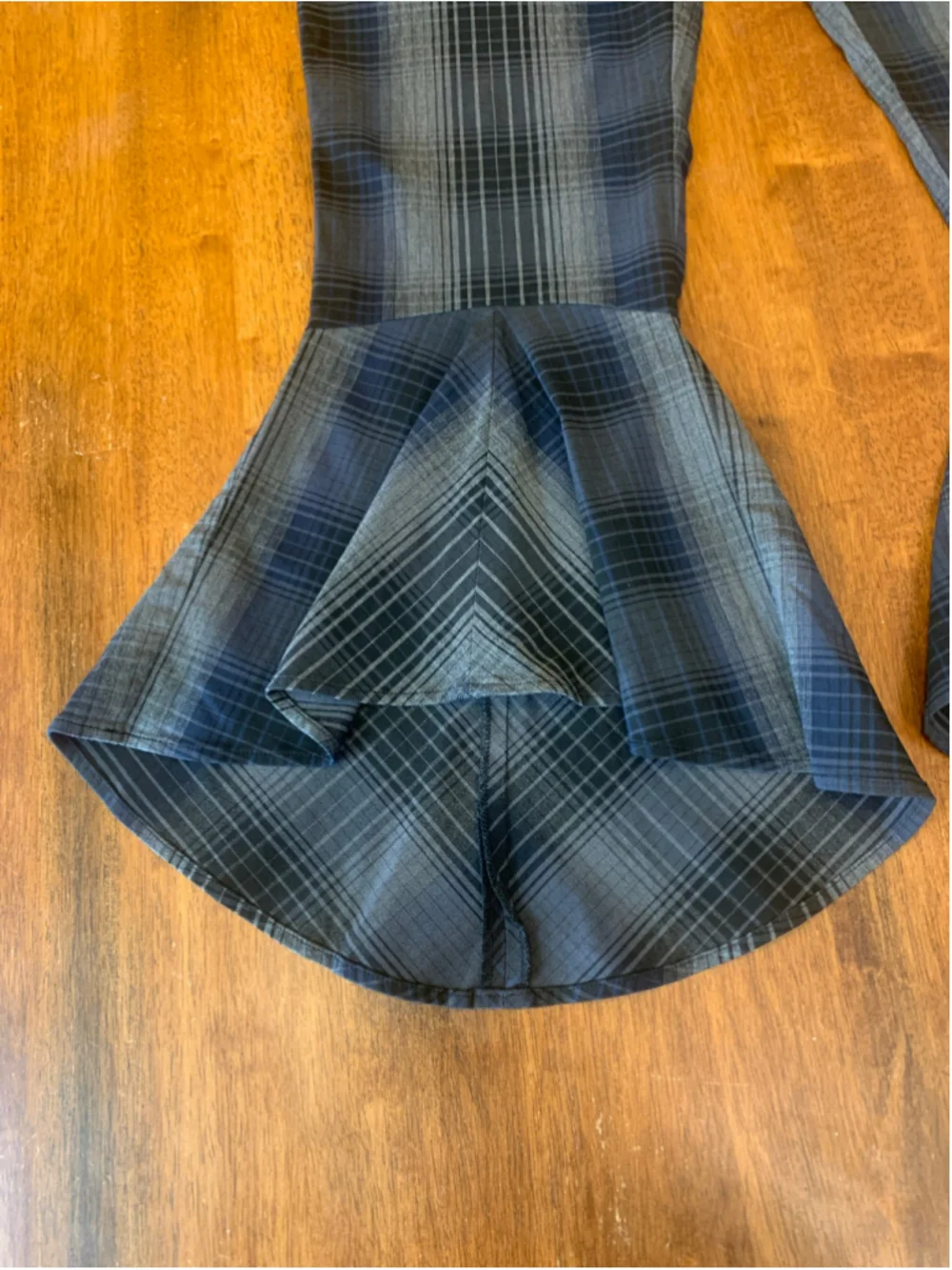 Rachel Rachel Roy Plaid Flare Pants, Size 10, Blue and Grey